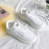 Vulcanized Shoes Women White Sneakers High Top Ladies Students Fashion Casual Shoes Woman 2022 Lace-up Platform Sports