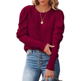Pullover Sweater Woman Winter Puff Long Sleeve Knitwears for Women Clothing Loose Round Neck Female Tops Autumn