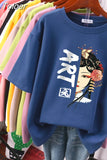 100% Cotton Plus Size L-6XL T Shirt Print Tshirt Short Sleeve Women's Top Chinese Style Summer Couple O Neck T
