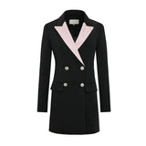 Black Vintage Solid Dress For Women Lapel Long Sleeve Button Pockets Dresses Female Fashion New Clothing 2021