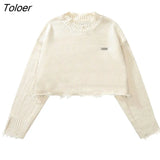 Cropped Pullovers Women High Street Y2k Clothes Knitted Autumn Clothing Harajuku Casual Sweaters Pull Femme All-match