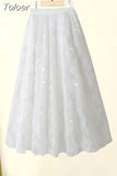 Popular Sweet and Elegant Women's Skirt Set Sexy Lace Chiffon Shirt Tulle Bubble Skirt Two-piece Set Party