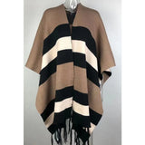New Fashion Winter Warm Striped Ponchos and Capes for Women Oversized Shawls Wraps Cashmere Pashmina Female Bufanda
