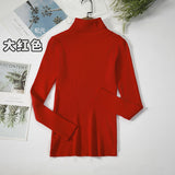 Sweater Woman With Bottom Shirt Autumn And Winter New Long Sleeves To Keep Warm Body Solid Color Knitted