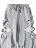 Fashion Women's Hooded Loose Round Neck Full Sleeve Irregular Hollow Out Flower Gray Thin Pullover Summer 2023 New