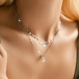 Double layer Sun & Moon Necklace-Outfit