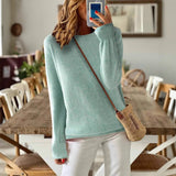 Sheintemu Autumn And Winter Long Sleeve Simple Solid Color Sweater