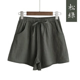 New Hot Summer Casual sports Cotton Linen Shorts Women Plus Size High Waist Shorts Fashion Short Pants Streetwear women