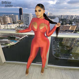 Women Sexy Bodycon Cut Out Hole Strap Bra Skinny+Jumpsuit Two Piece Outfits Casual Activewear Streetwear Female Stretch