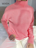 Wixra Basic Turtleneck Sweaters Women Pullover Jumper New Korean Chic Fashion Autumn Winter Ladies Solid Knitwear
