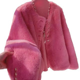 Autumn And Winter Fashion Leisure European Imitation Marince Round Collar Small Fragrant Fur Coat Velvet Short Temperament Burst