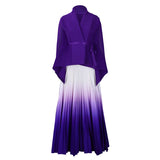African Women's Autumn Large-Size Fashion Elegant Bat Sleeve Top Gradually Changed Half-Dressed Skirt