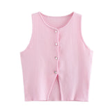 Women's Clothing 2025 Autumn And Winter New Fashion Two-Color Flat Needle Short Vest