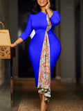Plus-Size Women's 2025 Temperament OL Elegant Pencil Skirt Bag Hip Spliced African