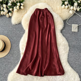 Sensed With The Frontal Half-Dress Woman 2025 New Light Luxury High-Rise Thin A-Word Bag With A Long Skirt With A Long