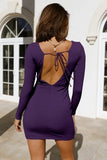 Casual Long Sleeve Irregular Mini
