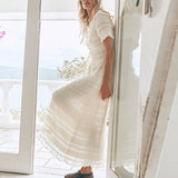 Women's Clothing 2025 Spring And Summer New Solid Color Round Collar Folded Single Buckle Top High Waist Skirt
