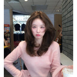 Wind Pure Desire To Cultivate Long-Sleeved Top Soft Pink Knitted Shirt Women 2025 Early Autumn