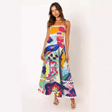 Toloer Summer New Solid Color Lace Stitching With Elegant Strapless Oversized Hem