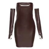 Toloer / Summer 2024 Explosive Sleeve One-Line Collar Sexy Skinny Hip Women's Dress-Outfit