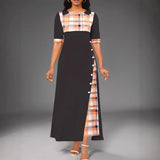 Large Number Of 2025 New Dress Burst Round Collar Bump Color Sleeve Irregular Long