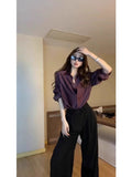Money Wind Sunscreen Long-Sleeved Purple Shirt Coat Women Summer Acetic Yarn Ice