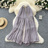 Trousers 2025 Summer Fairy Gentle Wind With High-Waisted Loose-Fitting Broad Leg Skirts And Crotch-Covered