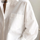 Sleeve Cotton White Blouse Women 2023 Oversized Loose Women Shirts Blouses Casual Office Lady Button Shirt Tops Blusa