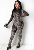 Party Sexy Leopard Print Cut Out Bodycon