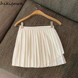 Korean Skirt Women 2023 Faldas Mujer De Moda High Waist Slim Irregular Pleated Mini Skirts Temperament Jupe Y2k