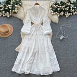Holiday Wind Sexy Bare Back Hanging Neck Sling Dress Women's Summer Loose Thin Pony Cake