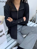 Temperament Ladies Tops Fashion Blouses Women Stand Neck Long Sleeve Zipper Shirts Loose Casual Blouse 2023 Blusas Mujer De
