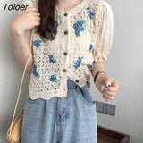 Women O-Neck Hollow Out Print Simple All-match Casual Fashion College Korean Style Ulzzang New Tops Hot Selling