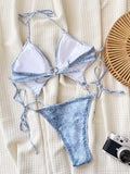 Toloer Swimwear 2024 Cowboy Print Swimwear Bikini D968R-Outfit