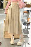 A-line Skirt Women's Fashion Elastic Elegant All-match High Waist Office Streetwear Chic Skirt Korean Style