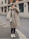 2022 Winter Big Fur Collar Parka Women Warm Long Jacket New Winter Snow Coat Women Loose Cotton Padded Parkas