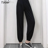 Casual Loose Women's Harem Pants 2023 Summer New Elastic High-Waist Trousers Woman Comfortable Long Ice Silk Pants