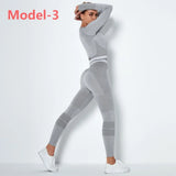 Seamless Gym Sets High Waist Gym Mesh Leggings Shirts Suit Long Sleeve Fitness Workout Sports Running Thin Sport
