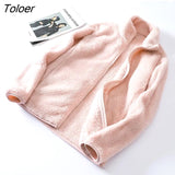 Coral Fleece Coats Women Fleece Jackets 2021 Long Sleeve Windproof Double-sided Large Size Coats Warm Outdoor Fleece