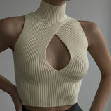 Spring And Summer Explosion Women's Sleeveless Hollow Repair Body Weaving Small