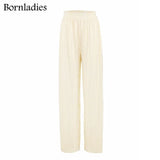 Pleated Wide Leg Pants Sets Women Elastic High Waist Ruched Palazzo Pants + Loose Blouse Shirt Sets Oversized