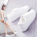 Fashion Shoes Women's Vulcanize Shoes Spring New Casual Classic Solid Color PU Leather Shoes Women Casual White Shoes