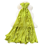 Style Dress 2025 Summer French Sexy Chest To Close Waist Thin Open Lotus Leaves Side Irregular