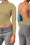 Backless T-shirt Women Casual 2023 Summer O Neck Y2K Crop Tops Short Sleeve Streetwear Fit Slim Base Tees Female T