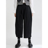 High Elastic Waist Black Pleated Long Wide Leg Trousers New Loose Fit Pants Women Fashion Tide Spring Autumn 2023