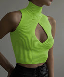 Spring And Summer Explosion Women's Sleeveless Hollow Repair Body Weaving Small