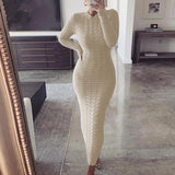 Dress Black Long Sleeve Plus Size Clothing Autumn Winter Fashion Twist Knitted Jumper Sweater Dresses For Women