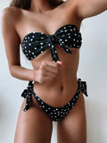 Toloer 2023 Ladies Swwear Dot Print Sexy Bikini Part Bikini-Outfit