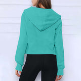 New Fall / Winter 2023 Ladies Scuba Sports Semi-Zip Yoga Dress, Loose, Short Hoodie And Velvet Hoodie-Outfit