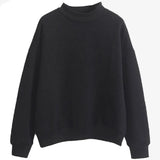 Colors Women Hoodie Casual Turtleneck Sweatshirts Pullover Jacket Outwear Tops Loose Fleece Thick Knitted Sweatshirt